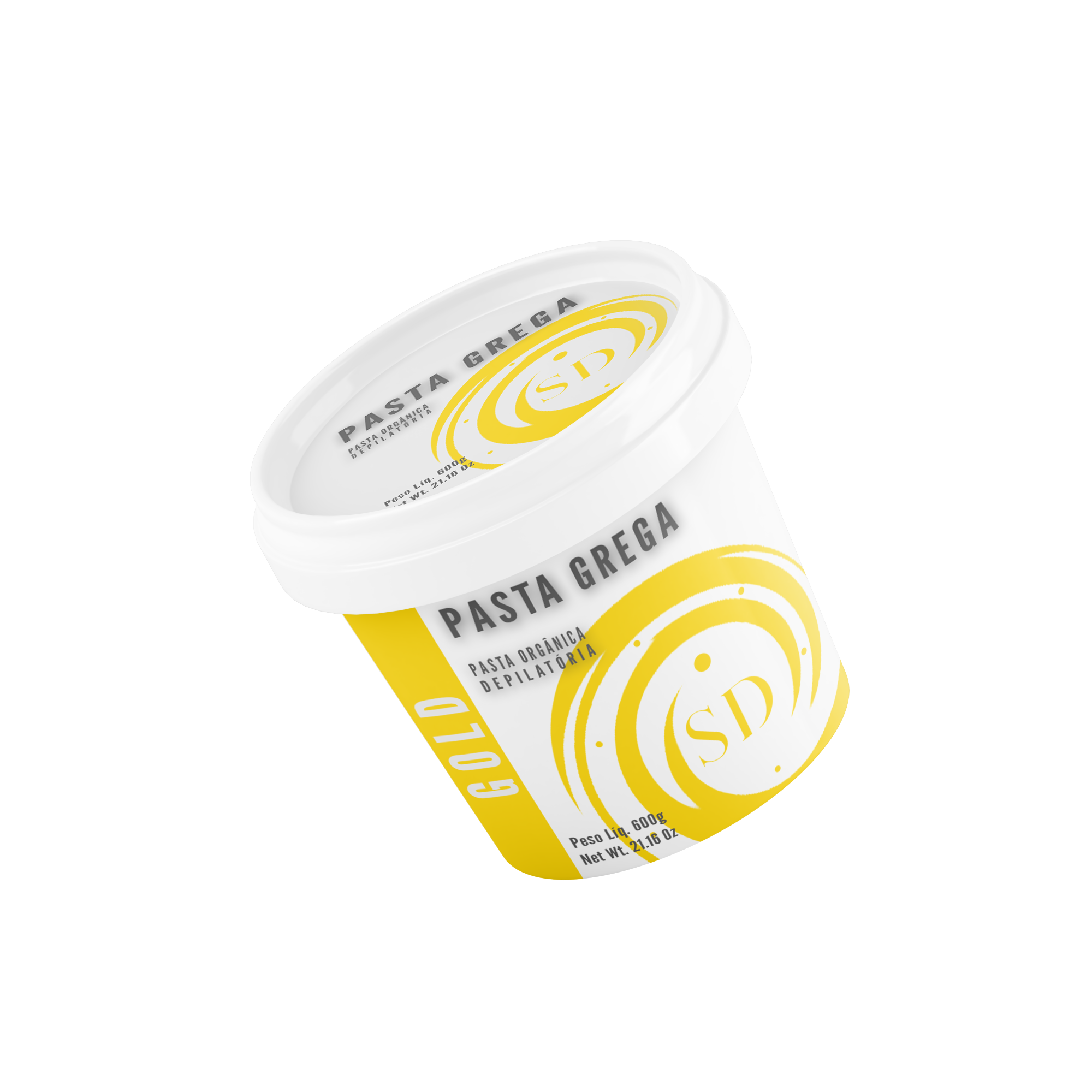 REPRESENTAÇÃO DO POTE PASTA GREGA 600 GRAMAS EM 45 GRAUS